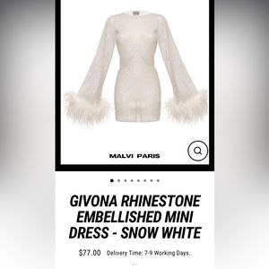 Givona rhinestone embellished mini dress, size large